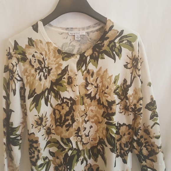 IsaacmizrahiLIVE women's cardigan floral sweater - Picture 5 of 8